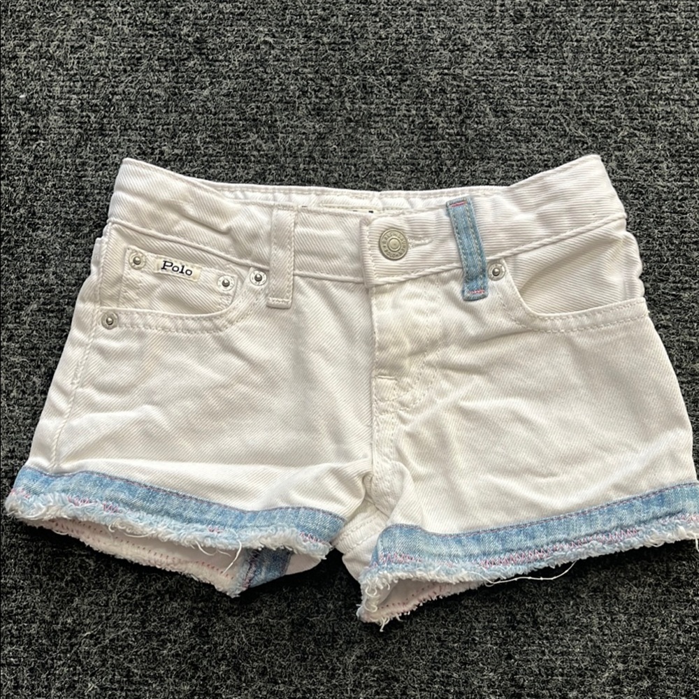 Ralph Lauren Polo adorable little girls Jean shorts Sz 4/4t EUC bundle to save